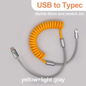 PD 120W 6A Car Super Fast Cable de carga USB tipo C a tipo C Cable telescópico para iPhone 15 Pro Max Galaxy S24 S23 Ultra Xiaomi - Product Image 2