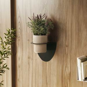Jardinière murale en métal Bergen, acier thermolaqué mat, design moderne et contemporain, pour intérieur et extérieur, support de jardinière à fleurs, étagère - Product Image 4
