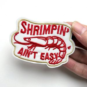 Patch brodé thermocollant écologique décoratif pour vêtements et sacs à main, motifs pêche, crevettes, requin - Product Image 5