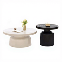 Table basse ronde de style nordique moderne, plateau en bois avec structure en bois, meubles portables en métal pour salle à manger, salon, hôtels