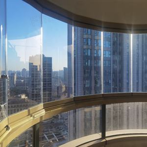 ประตูกระจกบานเลื่อนอลูมิเนียมพับได้แบบไร้กรอบเป็นผนังกระจกกั้นโปร่งใส - Product Image 1