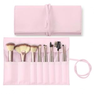 Trousse de Maquillage Imperméable en Cuir PU 2024, Format Voyage, avec Fermeture Éclair, Petite Pochette Organisateur pour Pinceaux de Maquillage, Modèle National Ouvert - Product Image 1