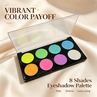 Palette de peinture végétale naturelle portable et écologique, 8 teintes, multi-finitions, pigment riche, pour usage occasionnel, rendez-vous, fêtes et spectacles