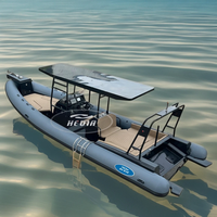 Bateau semi-rigide de luxe CE Hedia Large Rib Boat 860 28 pieds, coque en aluminium, Hypalon ou PVC, avec cabine, bateau semi-rigide gonflable