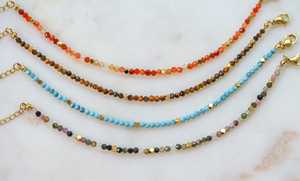 Colliers et bracelets minimalistes en pierre brute facettée, bijoux perlés exquis faits à <span class=keywords><strong>la</strong></span> main, cadeaux d'amitié pour elle - Product Image 4
