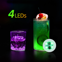 Sous-verres lumineux à LED à dégradé de 7 couleurs activés par le poids, en ABS, pour fêtes, mariages, bars, cadeaux, logo personnalisé