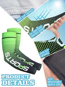 Custom Printed Eco-Friendly Spandex/Polyester Unisex Seamless Sports <b>Arm</b> <b>Sleeve</b> Sets Quick-Dry Anti-Bacterial Outdoor Cycling - Product Image 3