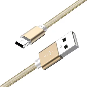 النايلون 1m 2m 3m Usb 2.0 وذكر البسيطة إلى B 5 دبوس Usb بيانات كابل شحن ل Mp3 كاميرا