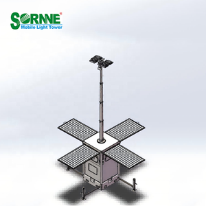 Прямые продажи с фабрики, Cuboid телескопическая башня, мобильная солнечная башня видеонаблюдения IP65, водонепроницаемая солнечная башня видеонаблюдения - Product Image 1