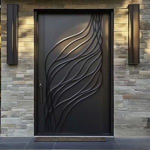 Porte pivotante antivol en aluminium moulé QiFan au design moderne pour villa rurale et maison individuelle, entrée principale, garantie 1 an - Product Image 4