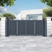 Puerta Plegable Automática Flotante Sin Rieles, Puerta Plegable Suspendida para Entrada de Vehículos, Aleación de Aluminio para Seguridad en Patios Comunitarios y Propiedades