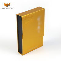 Boîte d'emballage en papier de luxe personnalisable en noir et or Boîtes cadeaux à double porte avec votre logo