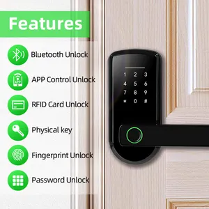 家庭用スマート指紋ロックTTLOCKグラフィティシングルタング木製ドアコンビネーションロックメーカー直接電子ロック