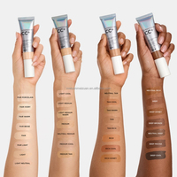 Crème CC liquide 3-en-1, fond de teint, écran solaire, sérum, contrôle du sébum, éclaircissant, illumine, couvre les taches brunes, les cicatrices d'acné, 30 ml, pour tous types de peau