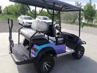 Nouvelle voiturette de golf électrique 4 places avec châssis métallique, peinture à changement de couleur, son surround 3D, tapis antidérapants et technologie Armor