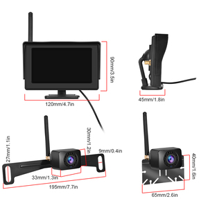 Podofo Kit <span class=keywords><strong>Monitor</strong></span> di Backup <span class=keywords><strong>Wireless</strong></span> digitale da 4.3 pollici telecamera per retrovisione impermeabile per visione notturna con supporto per targa - Product Image 5