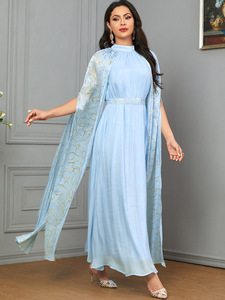 Arabo musulmano etnico timbratura Dubai abito di un pezzo Turkish Party donna islamico elegante marocco abito Abaya all'ingrosso - Product Image 5