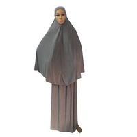 Robe de prière deux pièces pour femmes musulmanes Hijab écharpe longue ethnique modeste couleur unie Abaya ensemble