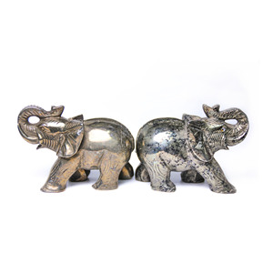Estatuas de elefante de <span class=keywords><strong>pirita</strong></span> de 4 pulgadas, piedra tallada a mano de fábrica China, para adorno del hogar - Product Image 1