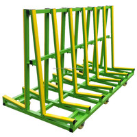 3300lb 2 Meter Glas ein Rahmen vertikales Lager regal Granit Transport regale Wagen mit 6 Rädern