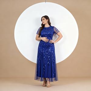 Elegant Sequins Embroidery Polyester Party Abaya <b>for</b> <b>Muslim</b> <b>Women</b> <b>Dress</b> Custom Wholesale - Product Image 3