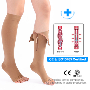 Calcetines de Compresión hasta la Rodilla con Diseño Personalizado de Buena Calidad, con Cierre y Punta Abierta, 23-32 mmHg, <span class=keywords><strong>para</strong></span> Várices - Product Image 2