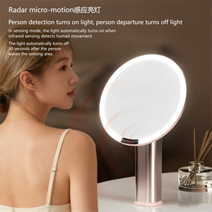 <span class=keywords><strong>Miroir</strong></span> de maquillage intelligent à 3 couleurs de lumière avec éclairage LED - <span class=keywords><strong>Miroir</strong></span> de maquillage de bureau lumineux luxueux - Product Image 4