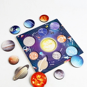 Jeu sensoriel imaginaire de l'espace extra-atmosphérique enfant en bas âge Montessori mobile planète nom jeu de société système solaire Puzzle en bois - Product Image 5