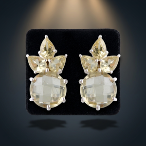 Nouvelles boucles d'oreilles Lemon Drop tendance en argent sterling plaqué or 14 carats - Product Image 3