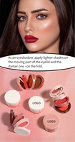 Palette 3 en 1 Blush Palette de maquillage avec logo imprimé végétalien avec surligneur et bronzant sur une palette de blush de marque privée longue durée