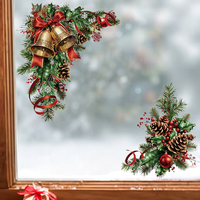 Autocollant de Noël statique pour fenêtre, électrostatique, double face, réutilisable, décoration de maison, autocollant détachable