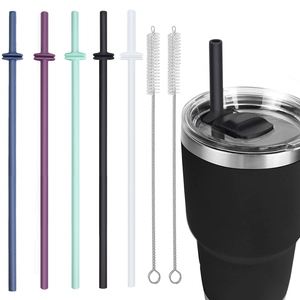 Silicone <b>Straw</b> for Yeti Rambler <b>Reusable</b> <b>Straws</b> & Cleaning Brush for Yeti 30/20 oz Tumbler with Magslider Lid - Product Image 2