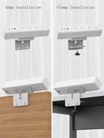 Multiprise 65W PD 13A à fixation par pince, prise US 125V, ports de charge USB, 3 prises CA, interrupteur CE pour table, maison, bureau, usage industriel