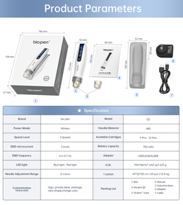New Tech Auto MTS Electroporación bio pluma Q2 microneedling Derma estampado para barba/crecimiento del cabello - Product Image 6