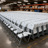 Table pliante d'extérieur résistante aux intempéries en plastique HDPE de 6 pieds avec cadre en acier pour sièges de concert