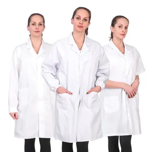 डॉक्टरों और चिकित्सा कर्मियों के लिए अस्पताल की वर्दी के लिए पेशेवर महिलाओं की मध्य-लंबाई लंबी आस्तीन वाला लैब कोट