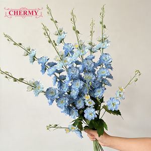 TH948 commercio all'ingrosso di seta <span class=keywords><strong>lungo</strong></span> ramo Delphinium stelo fiori <span class=keywords><strong>viola</strong></span> blu floreale disposizione di nozze - Product Image 5
