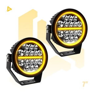 Luz LED Ámbar de 7 Pulgadas para Conducción Todoterreno, Foco para F150, Wrangler, Bronco, Tacoma, Hilux, Ranger, Parachoques, Barra Antivuelco, Portaequipajes de Techo, <span class=keywords><strong>4x4</strong></span> - Product Image 1