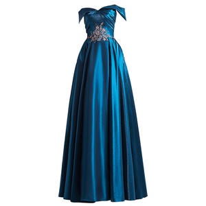 Robe de <span class=keywords><strong>soir</strong></span>ée pour réunion annuelle 2022, nouvelle collection été, performance sur podium, animatrice, robe bleue à une épaule, robe de banquet, robe de fête - Product Image 5