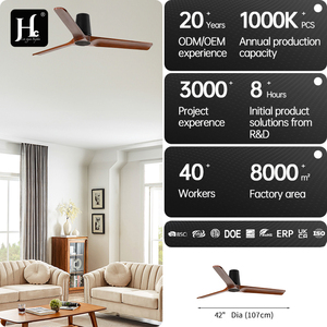 The simplest modern 52 inch <b>ceiling</b> <b>fan</b> <b>with</b> <b>remote</b> control, silence, 3 blades, wooden body, DC motor - smart home <b>fan</b> - Product Image 4