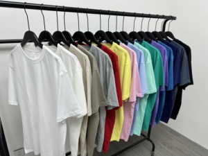 Bán Buôn 200 GSM Người Đàn Ông Của Giản Dị Quá Khổ T-Shirt Chất Lượng Cao Cotton Biểu Tượng Tùy Chỉnh Lụa Màn Hình In Vải Dệt Kim - Product Image 3