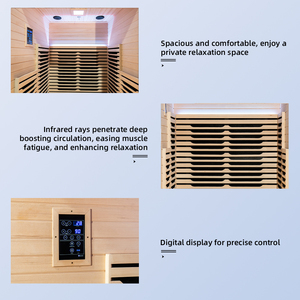 Salle de hammam intérieure pour deux personnes, sauna intérieur avec luminothérapie rouge, en bois de cèdre japonais massif, personnalisable - Product Image 6
