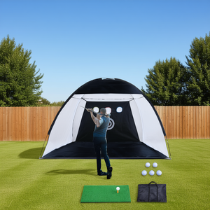 Filet d'entraînement de golf Db 10x7ft avec tapis cible, balles, tee et sac de transport – Équipement d'entraînement pour jardin - Product Image 2