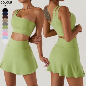 女式运动服 & 运动服单肩运动文胸和网球裙套装 - Product Image 1