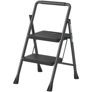 Escalera plegable de almacenamiento de metal Escalera plegable compacta de 3 escalones de acero para el hogar Escalones para Sillas - Product Image 4