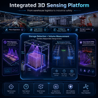 Sensor ToF 3D X-D1000 7m untuk Pemantauan Lalu Lintas Infrastruktur Kota Pintar, Keamanan Perimeter, Kamera Visi Optik LiDAR