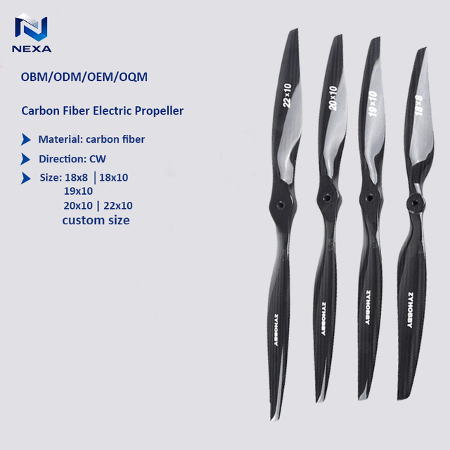 18 19 20 22 Inch Custom Sizes Agricultural Drone Parts Propeller Cw Rc Plane Electric Carbon Fiber Propeller for Uav Aircraft