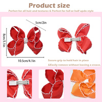 Sacarla Wholesale Classic Moonstitch Satin Ribbon Hair Bow with Contrasting Wrap for Toddlers Girls Party Occasions