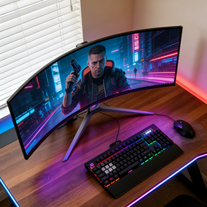 Moniteur de jeu droit/courbé Rebekah China Factory <span class=keywords><strong>34</strong></span> pouces 27 pouces 165/180Hz OEM/ODM pour PC, moniteur d'ordinateur 1K/2K - Product Image 2