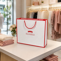 Sac cadeau personnalisé, élégant, avec impression de logo, en papier, avec poignées en ruban
